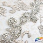 1 3/4" Beaded Crystal Rhinestone Trim (sold by yard piece), BRT-043