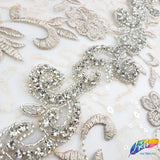 1 3/4" Beaded Crystal Rhinestone Trim (sold by yard piece), BRT-043