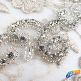1 3/4" Beaded Crystal Rhinestone Trim (sold by yard piece), BRT-043