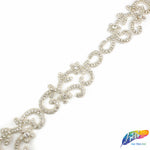 2 1/4” Beaded Rhinestone Trim (sold by yard piece), BRT-013