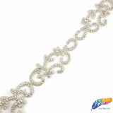 2 1/4” Beaded Rhinestone Trim (sold by yard piece), BRT-013