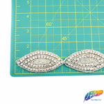 1 3/8" Marquise Beaded Crystal Rhinestone Trim by the piece (34" long), BRT-022