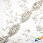 1 3/8" Marquise Beaded Crystal Rhinestone Trim by the piece (34" long), BRT-022