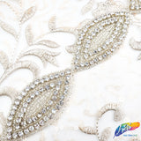 1 3/8" Marquise Beaded Crystal Rhinestone Trim by the piece (34" long), BRT-022