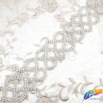2 1/2” Intersecting Heart Beaded Rhinestone Trim (sold by yard piece), BRT-017