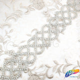 2 1/2” Intersecting Heart Beaded Rhinestone Trim (sold by yard piece), BRT-017