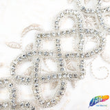 2 1/2” Intersecting Heart Beaded Rhinestone Trim (sold by yard piece), BRT-017