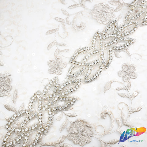 2 1/4” Beaded Rhinestone Trim (sold by yard piece), BRT-020