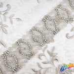 2 1/4" Beaded Crystal Rhinestone Trim (sold by yard piece), BRT-044