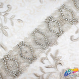 2 1/4" Beaded Crystal Rhinestone Trim (sold by yard piece), BRT-044