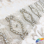 2 1/4" Beaded Crystal Rhinestone Trim (sold by yard piece), BRT-044