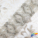 2 1/4" Beaded Crystal Rhinestone Trim (sold by yard piece), BRT-044