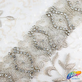 2 1/4" Beaded Crystal Rhinestone Trim (sold by yard piece), BRT-044