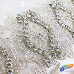 2 1/4" Beaded Crystal Rhinestone Trim (sold by yard piece), BRT-044