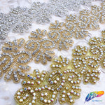 2 1/4” Flower Beaded Rhinestone Trim (sold by yard piece), BRT-031