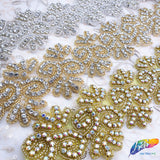 2 1/4” Flower Beaded Rhinestone Trim (sold by yard piece), BRT-031