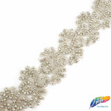 2 1/4” Flower Beaded Rhinestone Trim (sold by yard piece), BRT-031