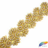 2 1/4” Flower Beaded Rhinestone Trim (sold by yard piece), BRT-031