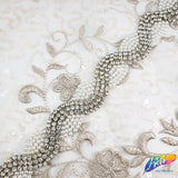 1 1/8” Spiral Pearl Beaded Rhinestone Trim (sold by yard piece), BRT-025