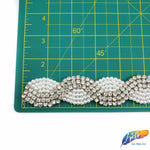 1 1/8” Spiral Pearl Beaded Rhinestone Trim (sold by yard piece), BRT-025