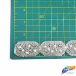 1 1/4" Oval Pearl Beaded Crystal Rhinestone Trim (sold by yard piece), BRT-046