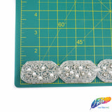 1 1/4" Oval Pearl Beaded Crystal Rhinestone Trim (sold by yard piece), BRT-046
