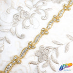 1/2” Beaded Rhinestone Trim (sold by yard piece), BRT-002