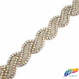 1 3/8” Swirl Beaded Rhinestone Trim (sold by yard piece), BRT-011