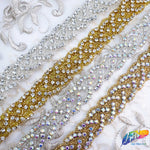 1” Braided Beaded Rhinestone Trim (sold by yard piece), BRT-010