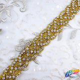 1” Braided Beaded Rhinestone Trim (sold by yard piece), BRT-010