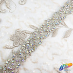 1” Braided Beaded Rhinestone Trim (sold by yard piece), BRT-010