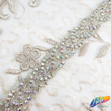 1” Braided Beaded Rhinestone Trim (sold by yard piece), BRT-010