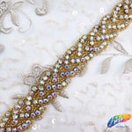 1” Braided Beaded Rhinestone Trim (sold by yard piece), BRT-010