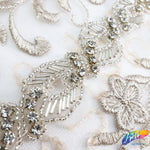 1” Swirl Beaded Rhinestone Trim (sold by yard piece), BRT-005