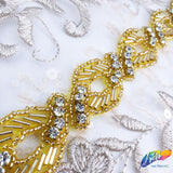 1” Swirl Beaded Rhinestone Trim (sold by yard piece), BRT-005