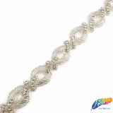 1” Swirl Beaded Rhinestone Trim (sold by yard piece), BRT-005