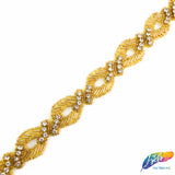 1” Swirl Beaded Rhinestone Trim (sold by yard piece), BRT-005