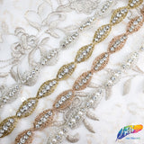 1/2” Marquise Beaded Rhinestone Trim (sold by yard piece), BRT-001