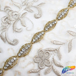 1/2” Marquise Beaded Rhinestone Trim (sold by yard piece), BRT-001