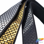 1 1/2" Elastic Trim with Metallic Rectangle Sequins, EST-004