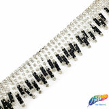 2" Crystal Rhinestone Fringe with Rectangle Stones, RF-105