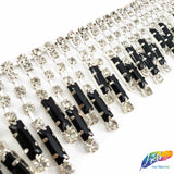 2" Crystal Rhinestone Fringe with Rectangle Stones, RF-105