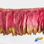 6-8" Goose Fringe with Metallic Tips (1 Yard)