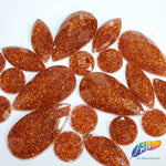 Orange Glitter Resin Stones, YF15