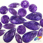 Purple Glitter Resin Stones, YF26