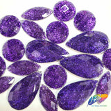 Purple Glitter Resin Stones, YF26