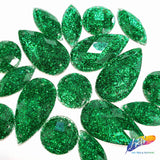 Green Glitter Resin Stones, YF21