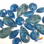 Blue Glitter Resin Stones, YF07