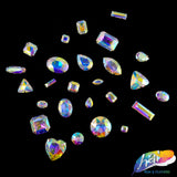 10x14mm Crystal AB Rectangle Sew-on Rhinestone w/ Metal Setting