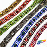 SALE! 3/4" 4-row Colored Rhinestone Trim with Octagon Stones, QL-138